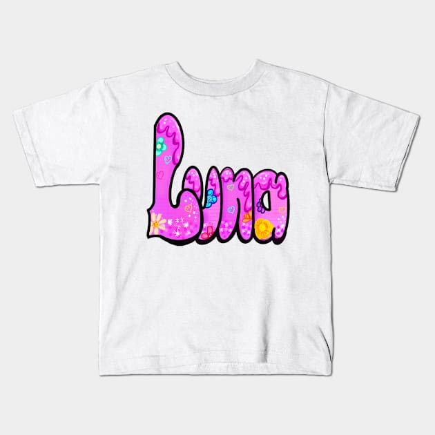 Luna - Name Luna Kids T-Shirt by Artonmytee